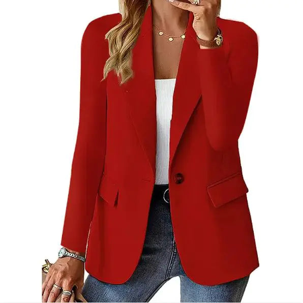 Tailored Women’s Blazer – Classic Business Casual Single-Breasted Jacket