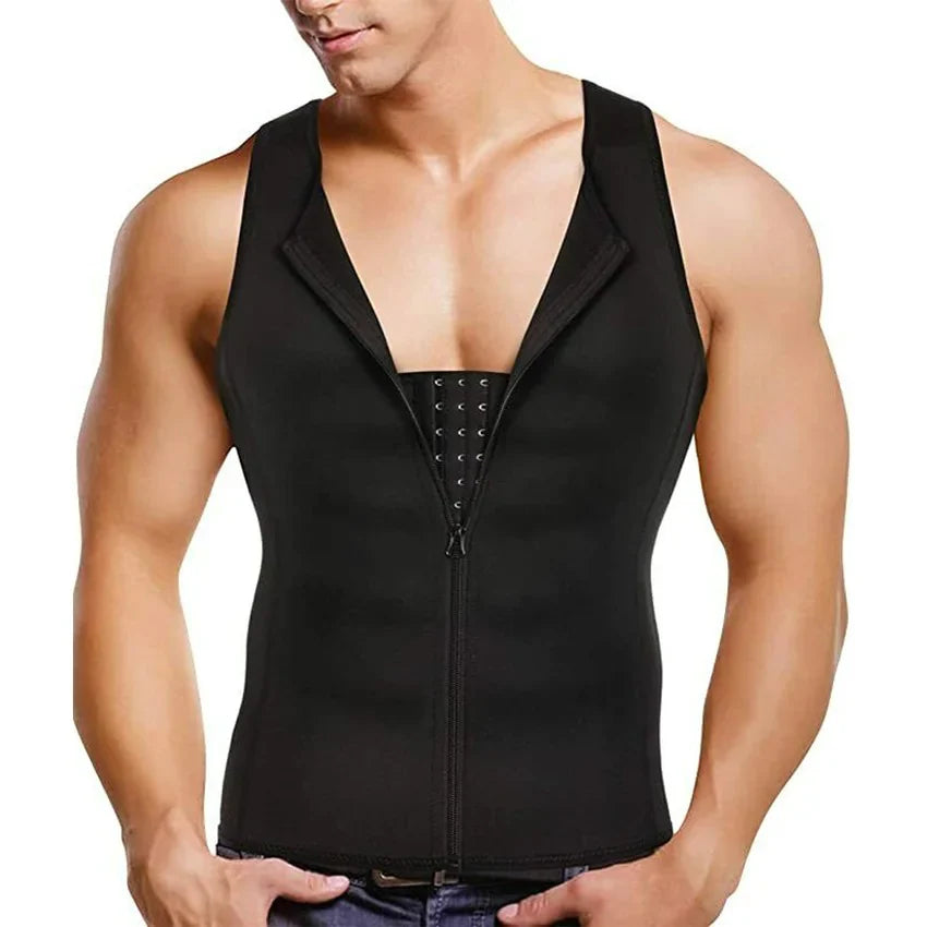 Men’s Sauna Compression Vest – Slimming Waist Trainer & Posture Support