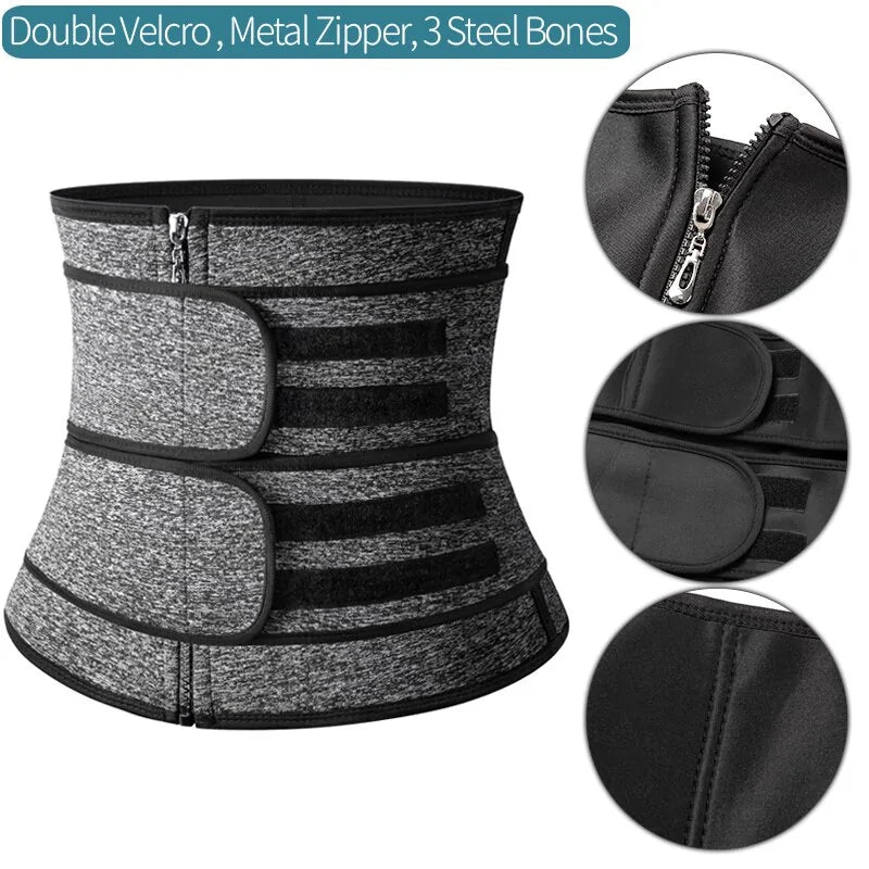 Steel-Boned Waist Trainer Belt – Adjustable Double Compression Shaper