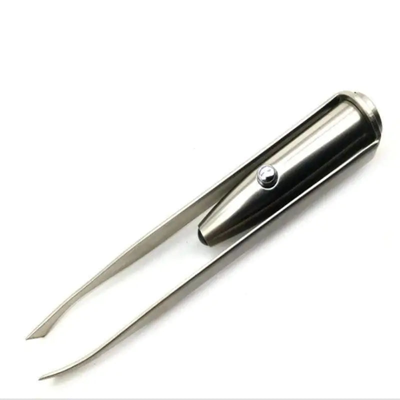 LED Precision Eyebrow Tweezers – Stainless Steel Lighted Hair Remover