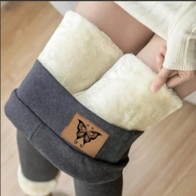 High-Waist Fleece-Lined Thermal Leggings – Skinny Winter Tights
