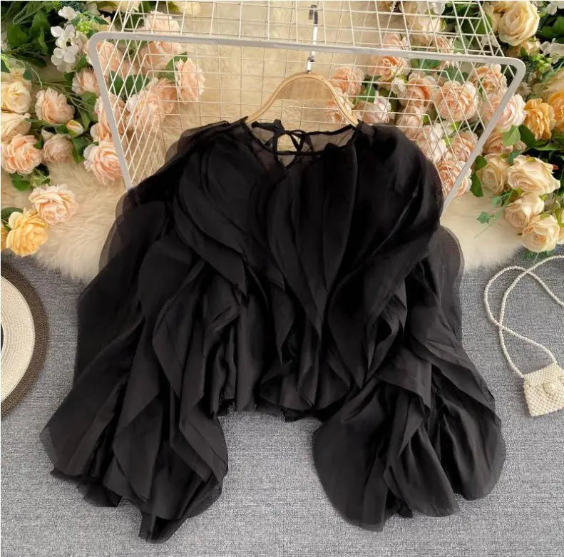 Dramatic Multi-Layer Ruffle Blouse