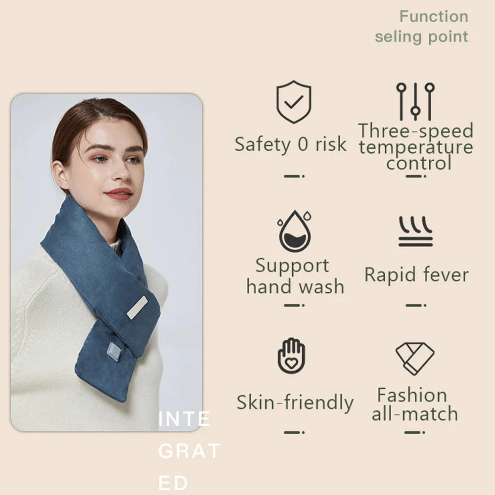 Stylish Electric Heated Winter Scarf – Unisex Heated Neck Warmer