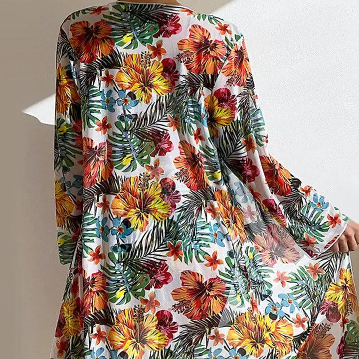 Three Piece Bikini Set - Floral Pattern