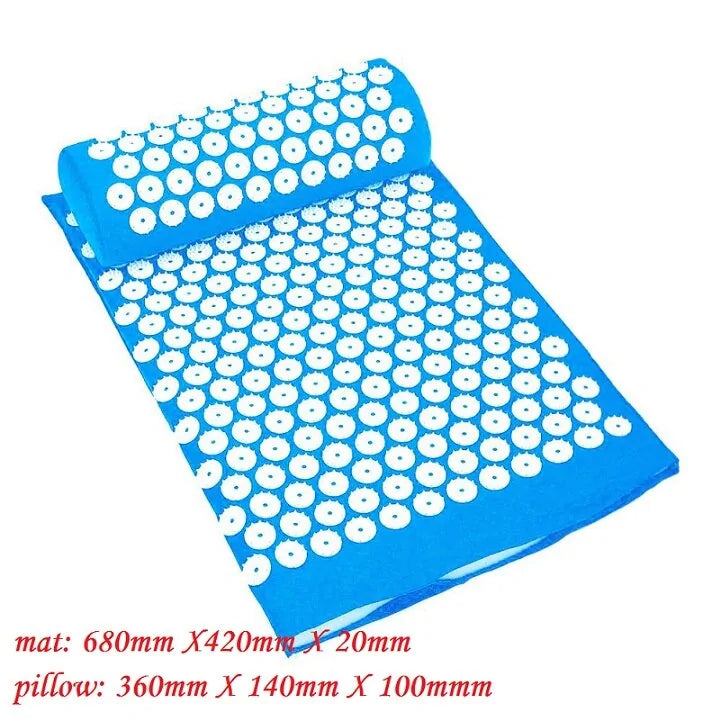Acupressure Massage Yoga Mat & Pillow Set – Relaxation & Back Tension Relief
