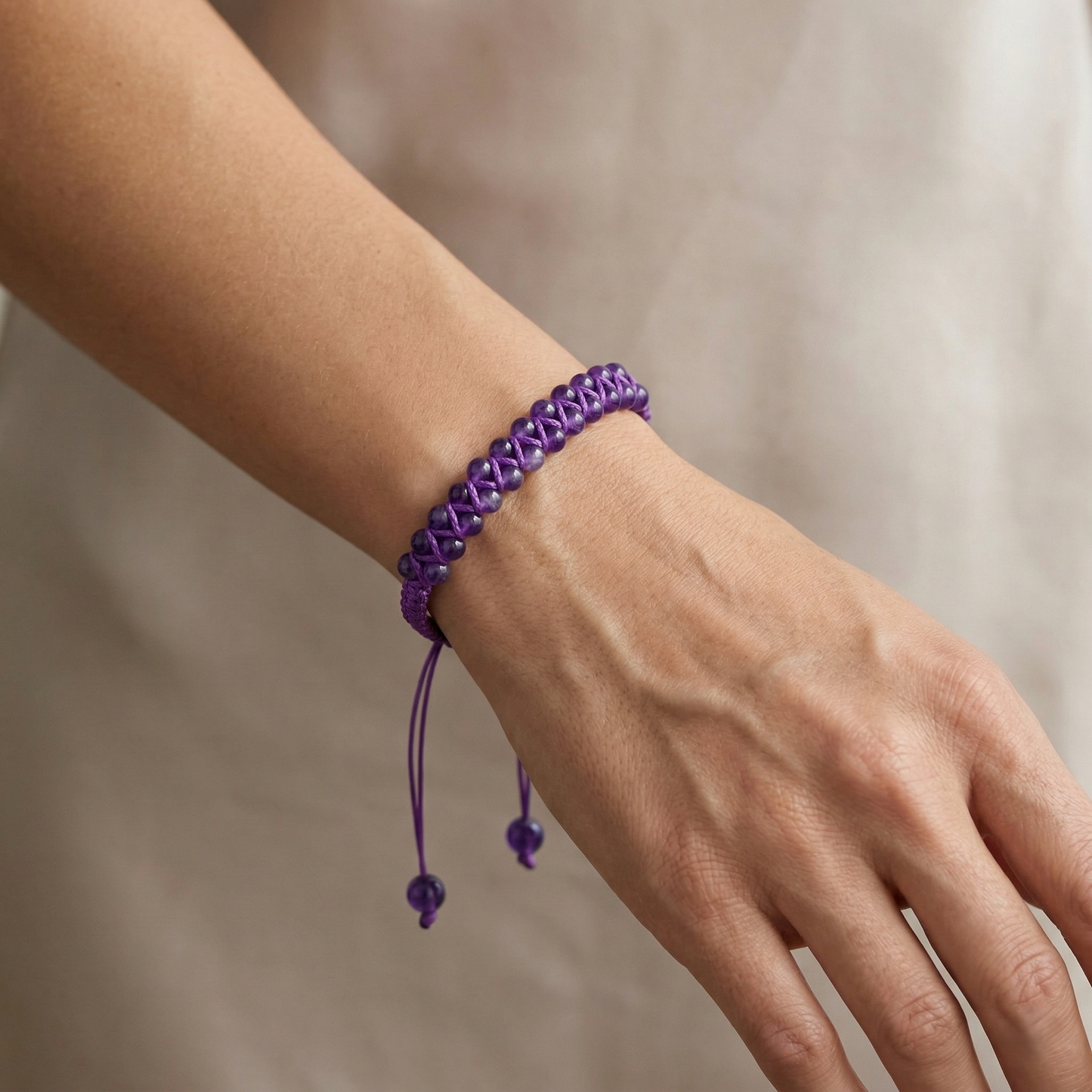 Pulseira Boho em Corda com Pedras Naturais