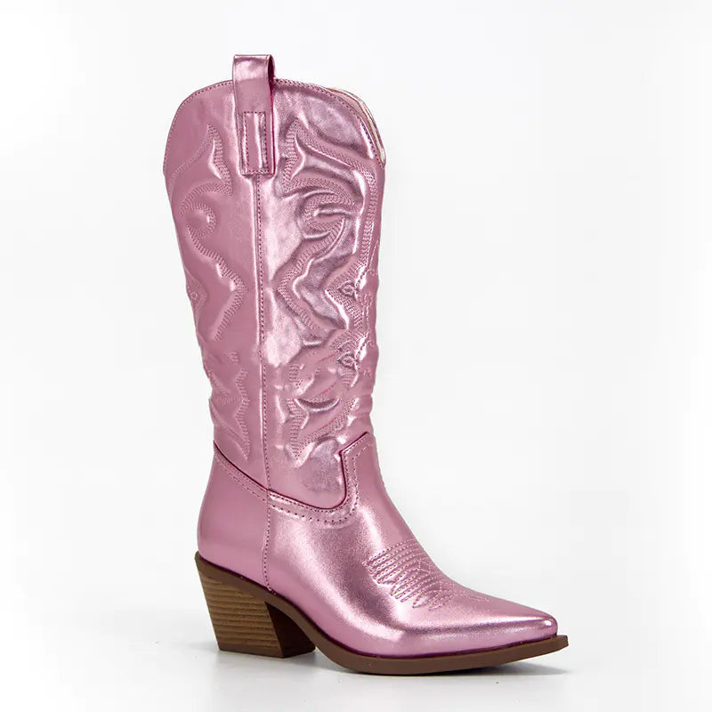 Vintage Chunky Heel Knee-High Cowboy Boots