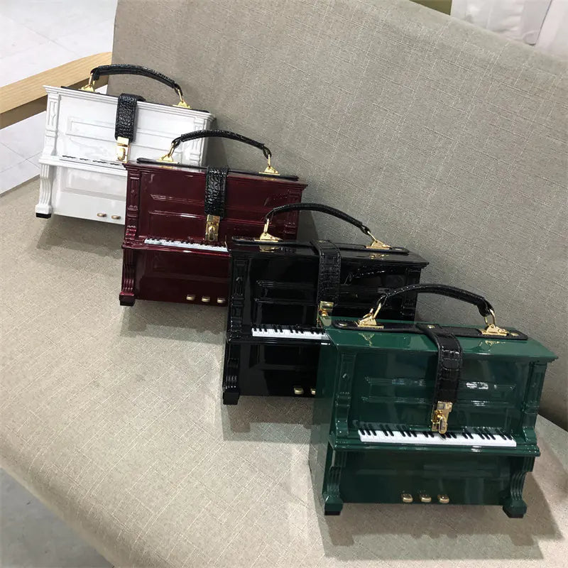 Women’s Piano Handbag – Acrylic Box Evening & Crossbody Bag for Music Lovers