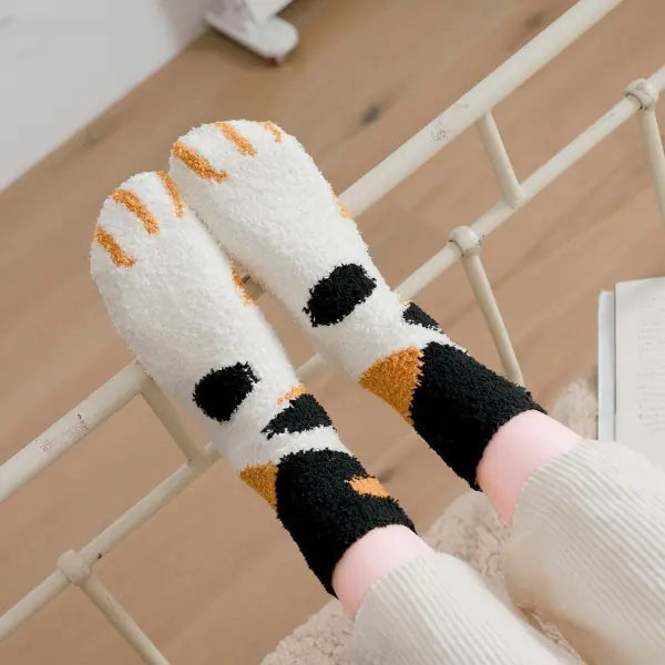 Cozy Cat Paw Cotton Socks – Unisex Cute Casual Footwear