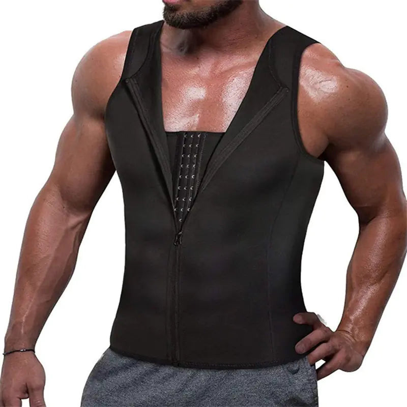 Men’s Sauna Compression Vest – Slimming Waist Trainer & Posture Support
